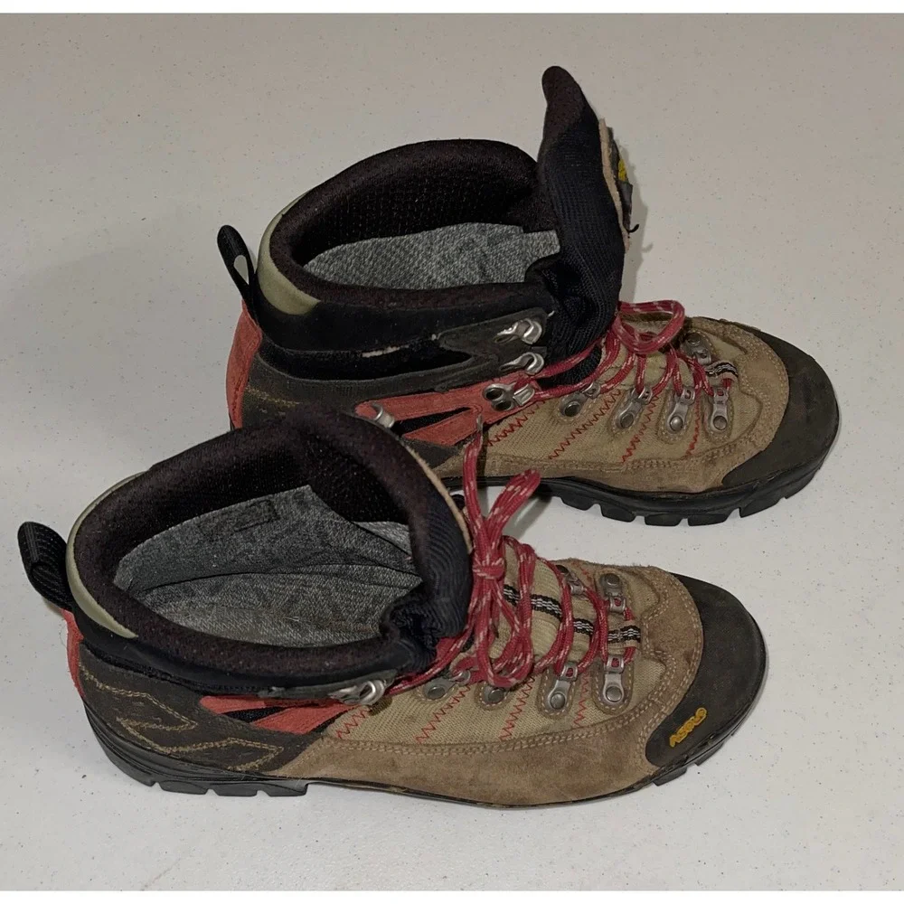 Asolo Mens Hiking Boots Gore-Tex Vibram Suede Backpacking Brown Red Size 10.5